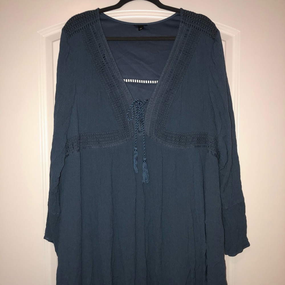 Muted Blue Gauze Dress from Torrid!